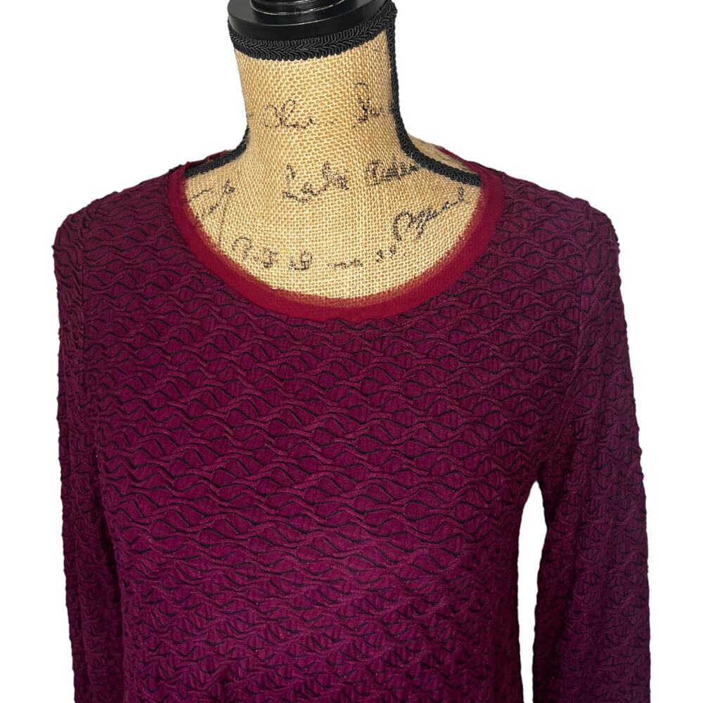 Anthro Postage Stamp Maroon Top Medium - Picture 5 of 7